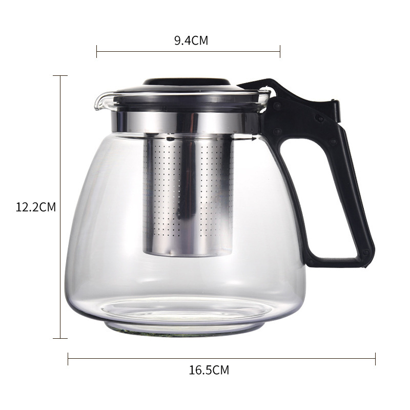 玻璃茶壶田园壶家用家用可爱冷热水壶套装茶壶带杯900ML