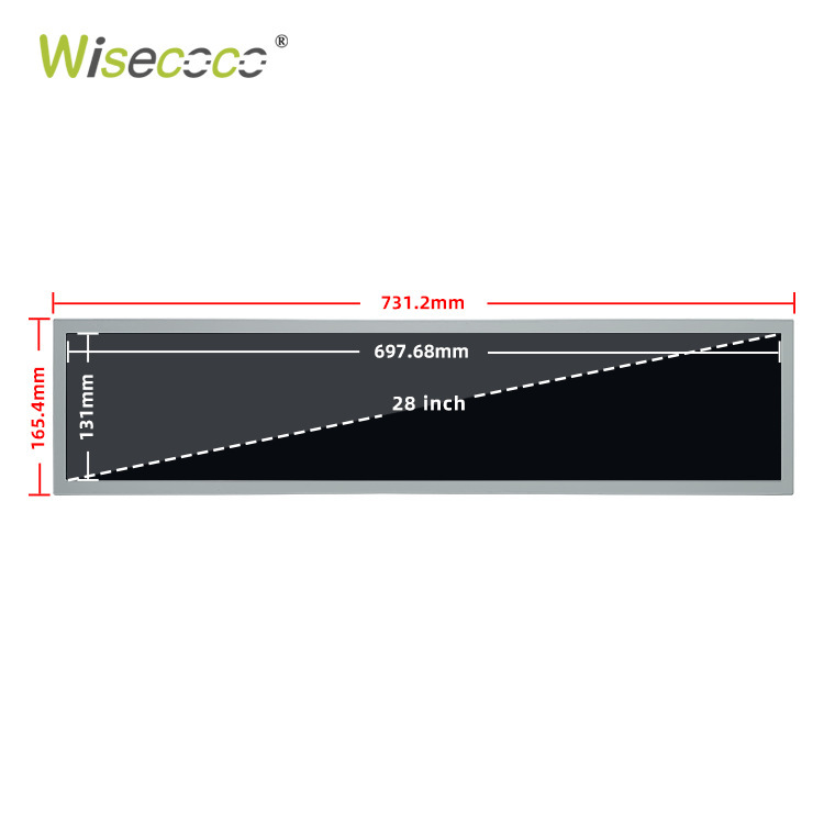 28寸寸高亮度广告显示屏幕1366×256Tft显示汽车面板总线屏幕模块
