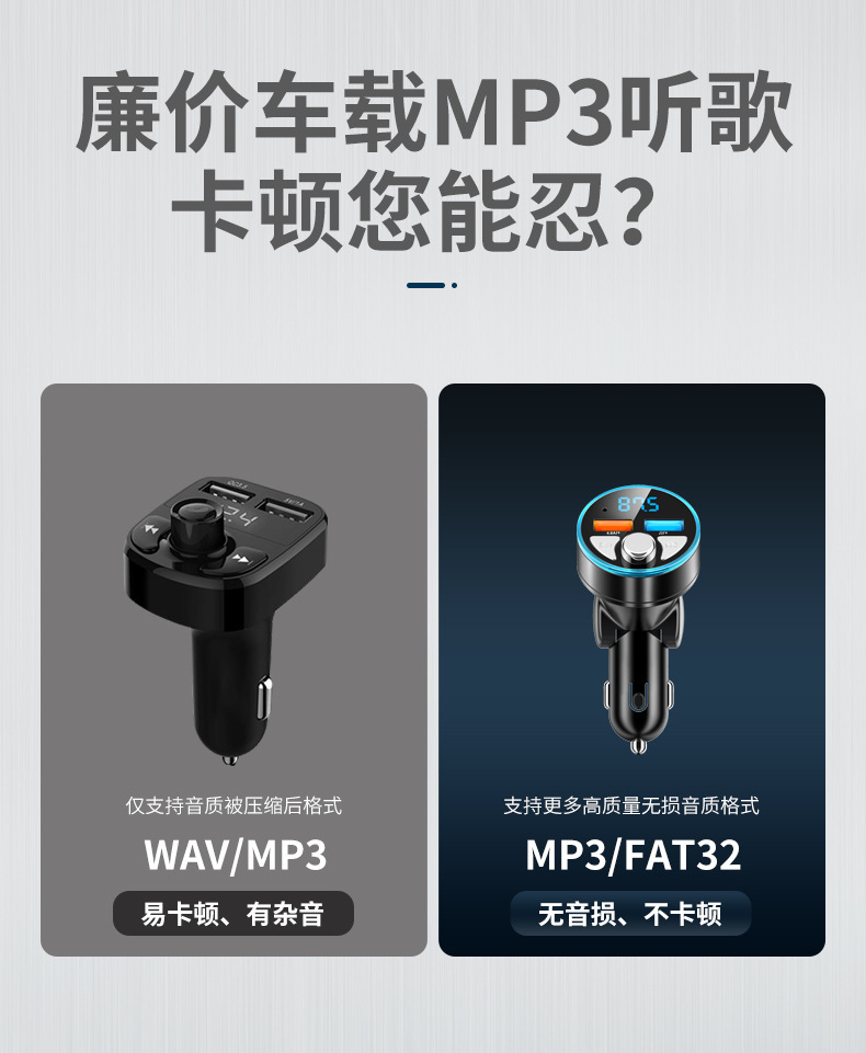 Máy nghe nhạc MP3 gắn kết xe mà không có máy thu phát điện thoại di động.