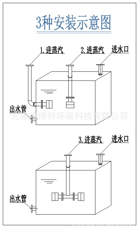 Vapour silencer diver steam silencer water tank heater steam releaseer