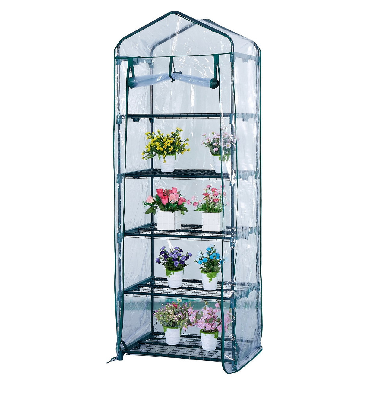 Một căn phòng nóng 5 tầng với một phòng bảo vệ mưa đa tầng và một bó hoa bồ câu mọc một nhà kính