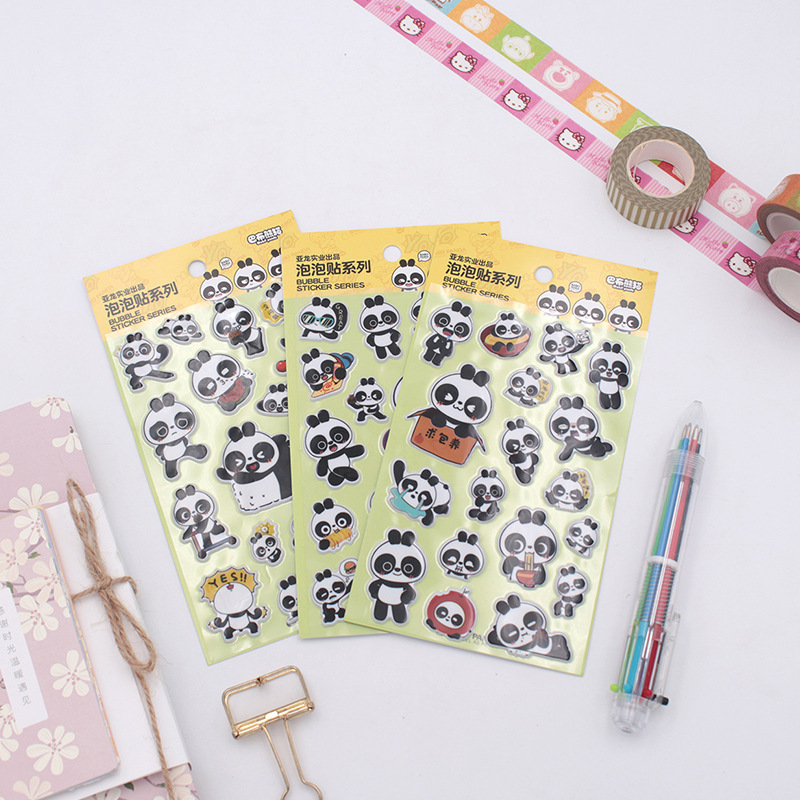 Bbu Panda bong bóng 3D rất dễ thương với những vật liệu được trang trí bằng băng keo mềm