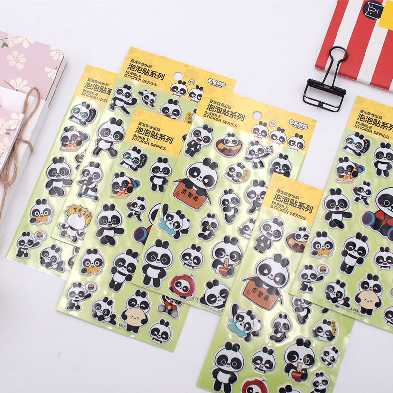 Bbu Panda bong bóng 3D rất dễ thương với những vật liệu được trang trí bằng băng keo mềm