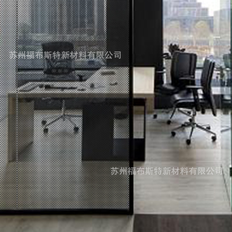 圣姆建筑玻璃装饰膜办公室阳台移门黑六边形圆点装饰膜pet