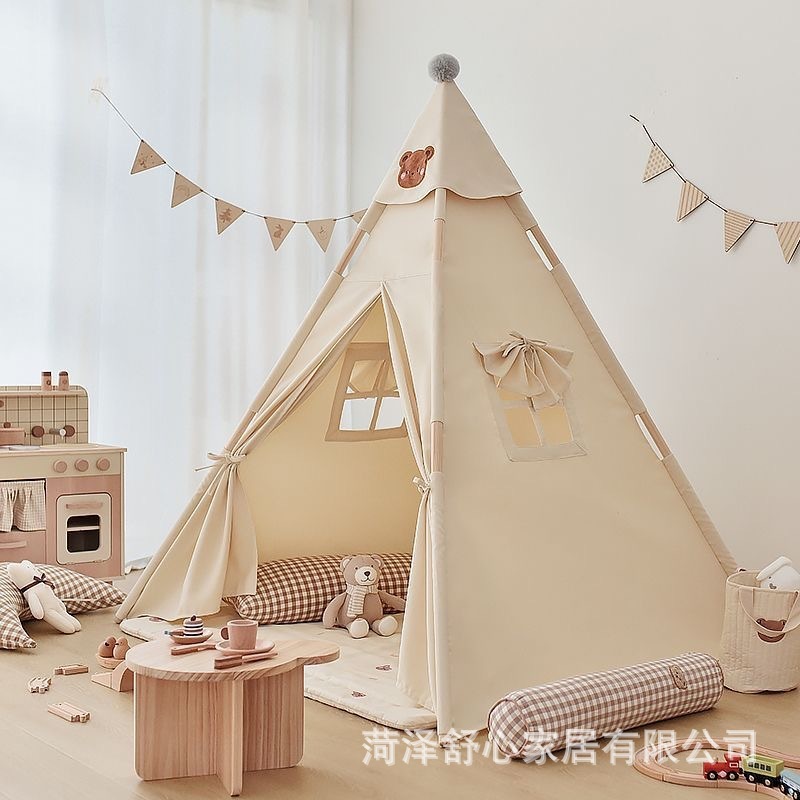 The Japanese Indian children's tent house with a toy game house and a small castle tent for boys and girls.