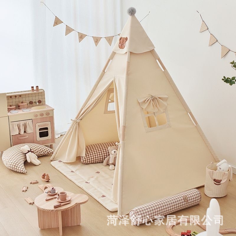 The Japanese Indian children's tent house with a toy game house and a small castle tent for boys and girls.