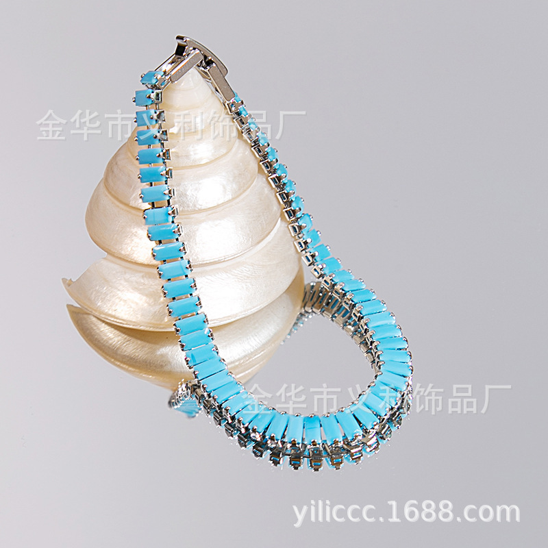 Cross-border thermal sale of the American-American popular high-end diamond-skinned diamond bracelets with coloured hand-meat.