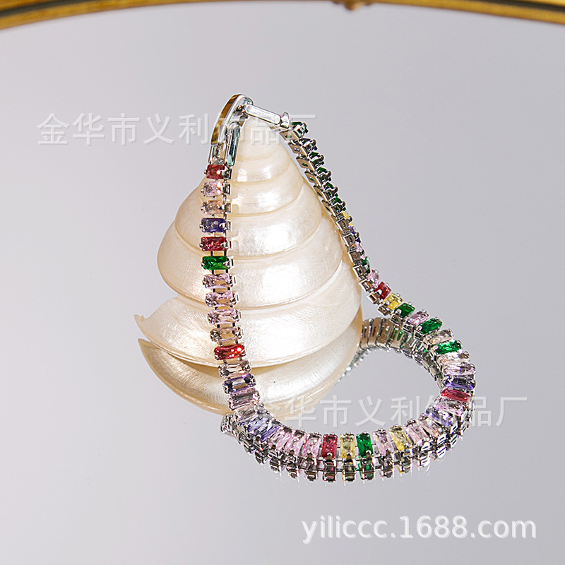Cross-border thermal sale of the American-American popular high-end diamond-skinned diamond bracelets with coloured hand-meat.