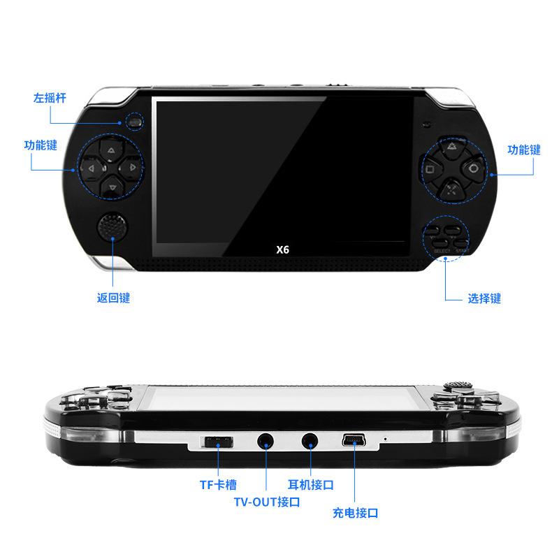 Nhà máy nguồn 4,3 inch X6 Trò chơi GBA NES 8GP trong trò chơi
