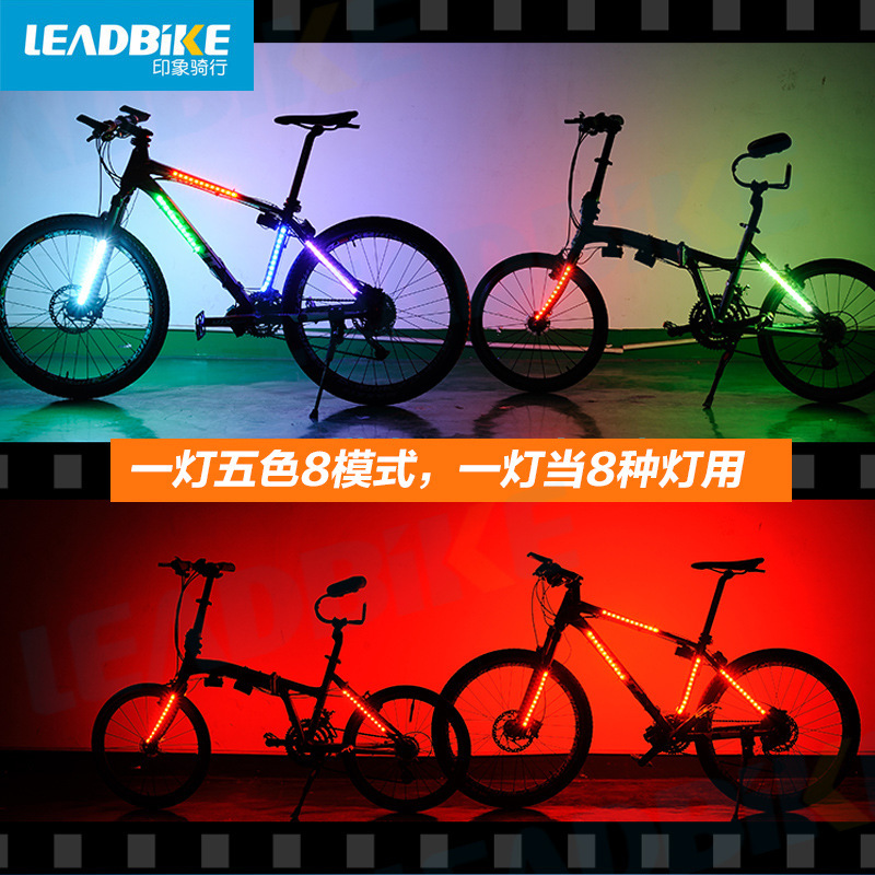 Mountain bike frame light alerts the cycling light coloured decorator impression of riding the factory's direct supply