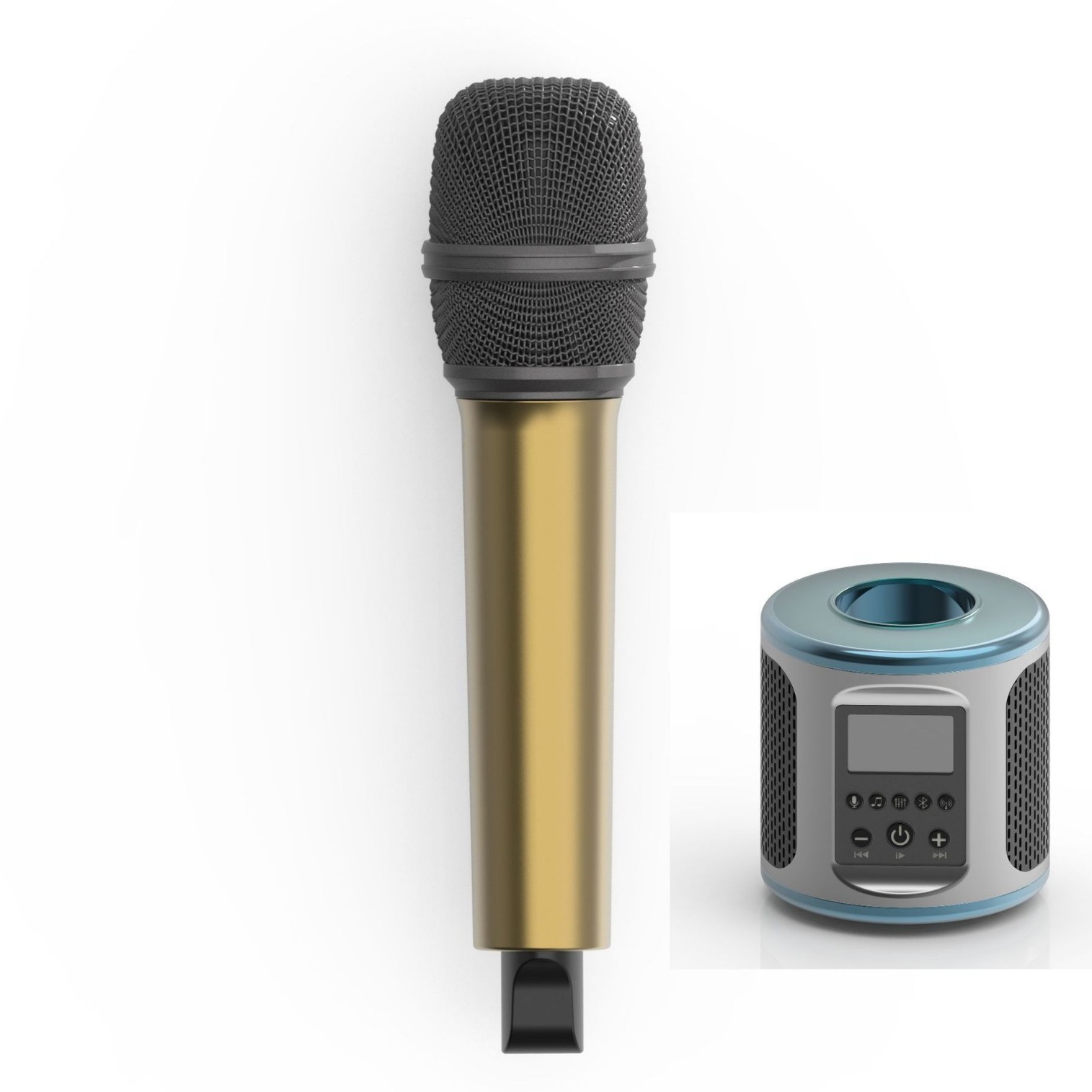 Điện thoại mic không dây, răng xanh cho âm nhạc và giải trí của mọi người.