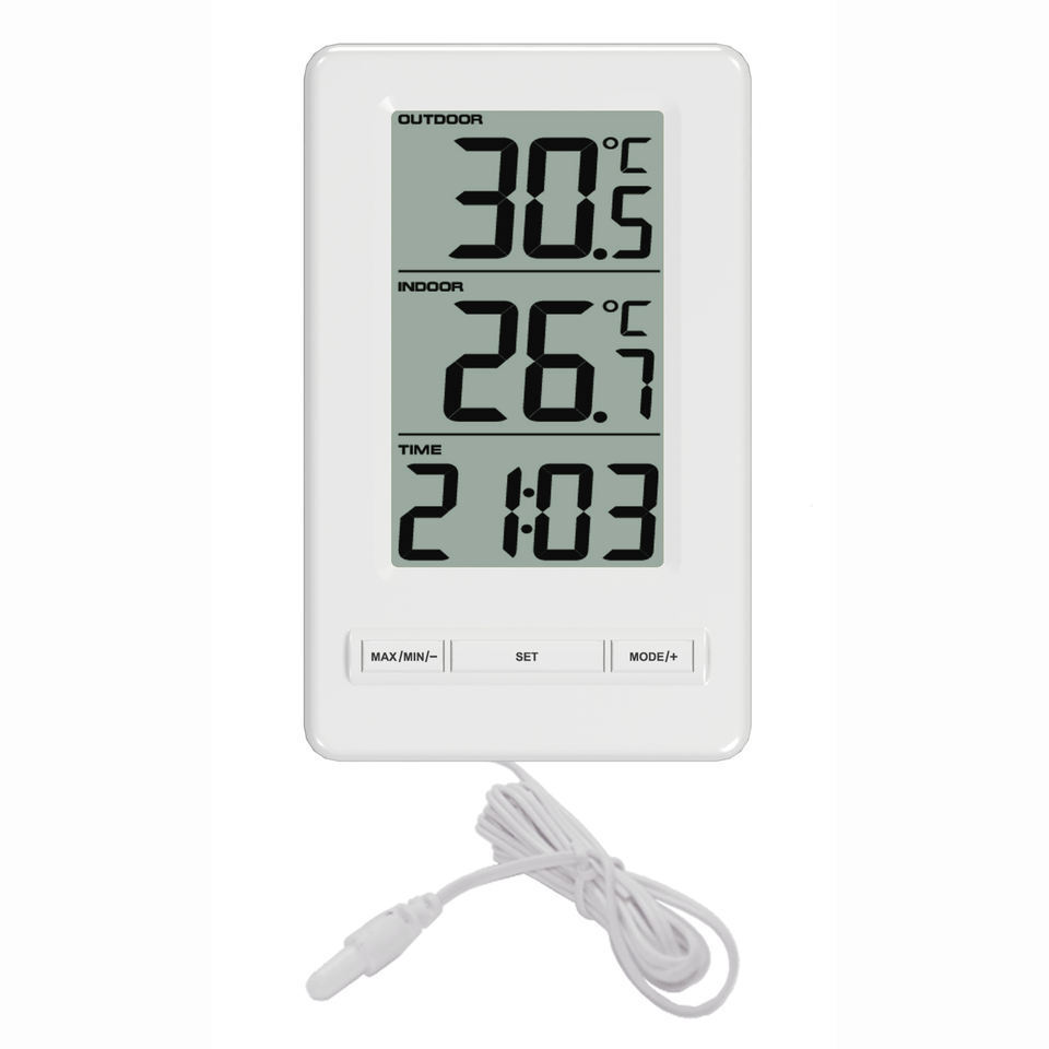 Clock thermometer accuracy internal and external electron-numbered date-of-the-time acoustic thermometer FT0404