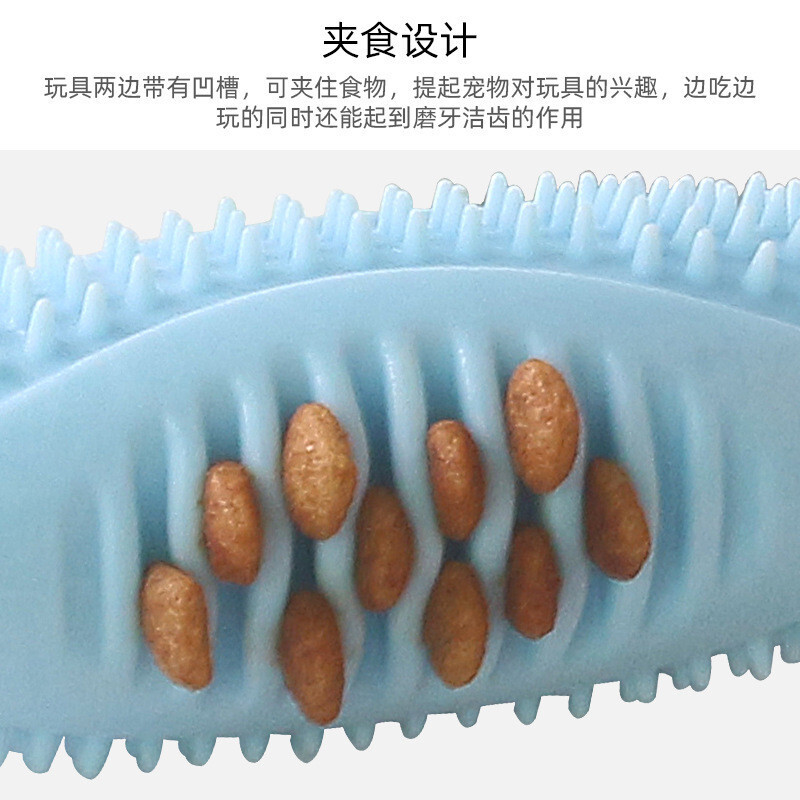 Một con chó với một con chó bị chứng khó đọc, một con chó được huấn luyện để bú bàn chải đồ chơi.