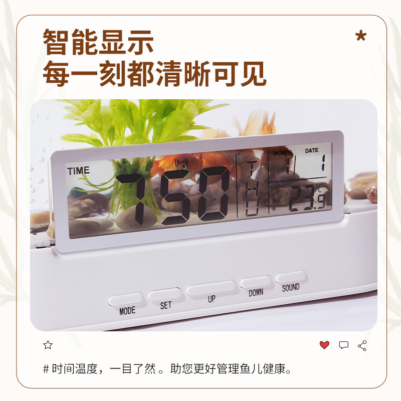 Bể cá mini USB micro-view mới cho văn phòng, máy tính để bàn, lọc bể cá trong suốt cao với âm thanh êm ái