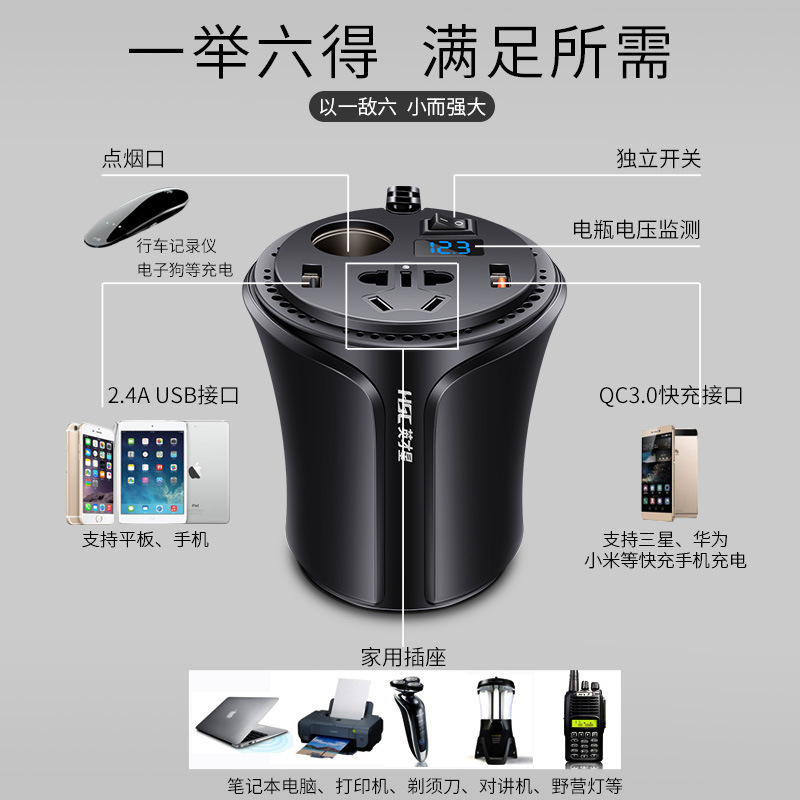 QC3.0 cho Star of Excellence reverter 12V, 220V double USB.