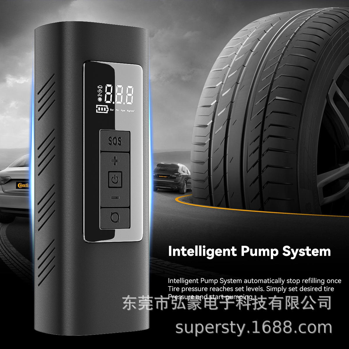 Máy bơm sẵn sàng nạp điện quy mô nhỏ cho lốp xe xách tay thông minh mới