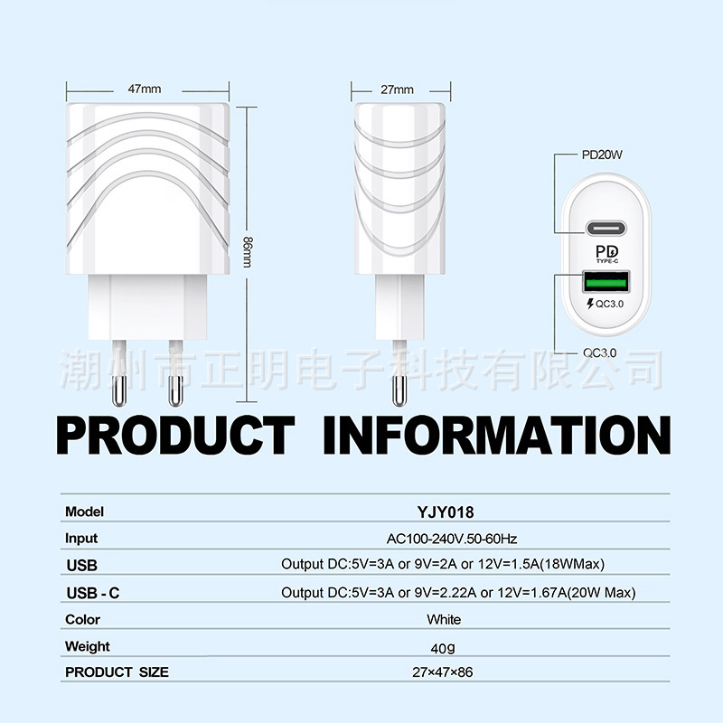Bộ sạc điện thoại Eurobed PD20W Type-C A+C Cổng đôi PD+QC3.0 sạc nhanh PPS