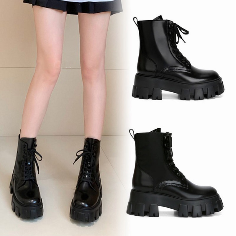 Customize 2024 autumn corset gears to raise the bottom of the cones with the motorcar Martin boots.