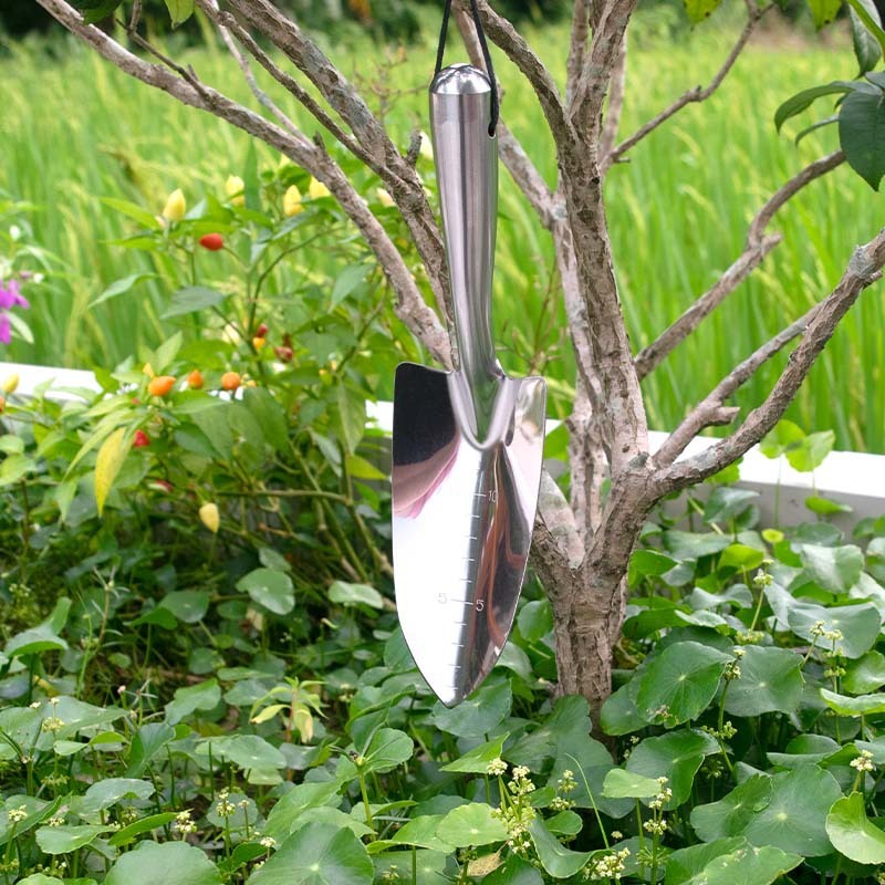 Một khu vườn thép không rỉ và một vườn xẻng đa mục đích để khai quật.