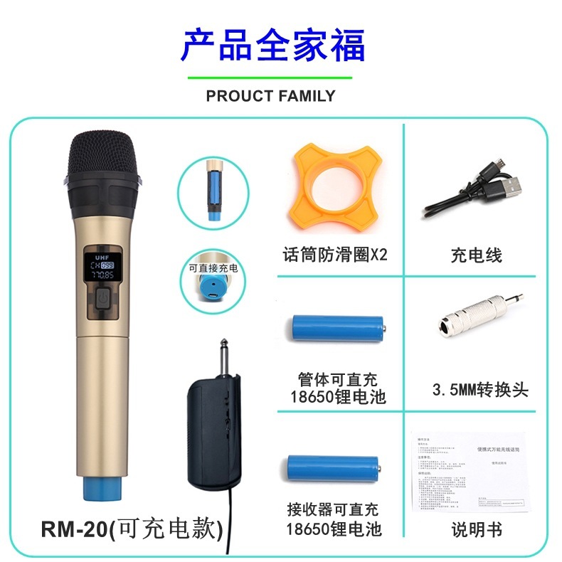 20一拖一家庭戶外KTV無線麥克風 音響演出會議演講即插即用話筒
