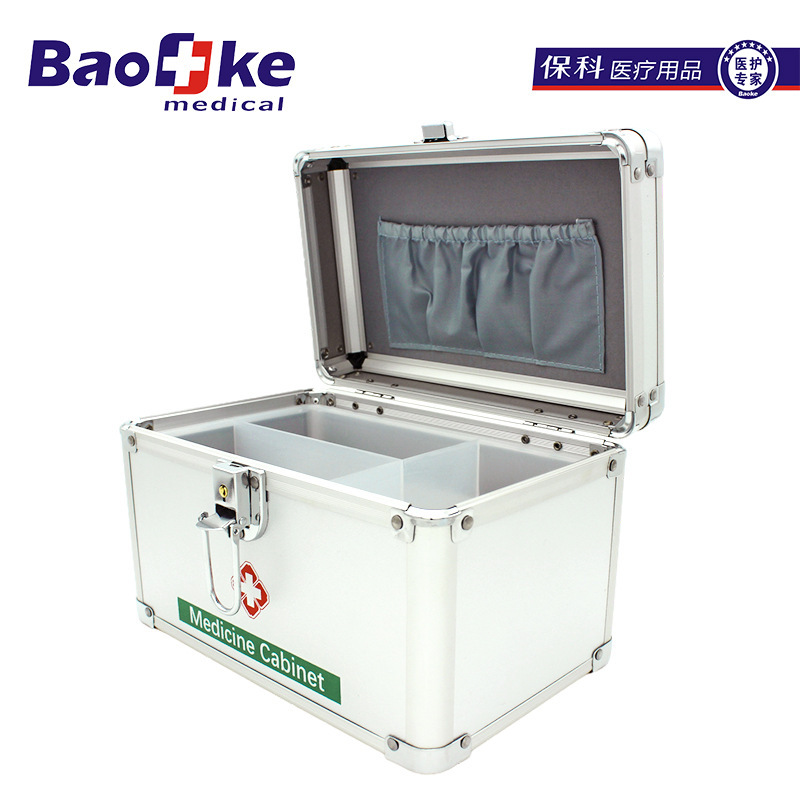 Aluminium pharmacist box home, multi-storey first aid kit, portable medical kit.