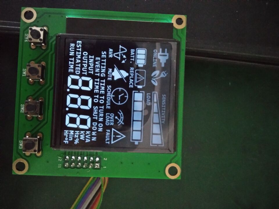 VA黑白显示屏 段码屏单色LCD  UPS专用液晶屏