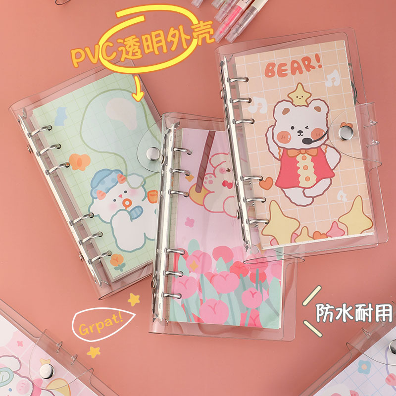 Trong suốt cuốn sổ tay có thể lấy những cuốn sổ tay dễ thương từ sổ tay của các cô gái.