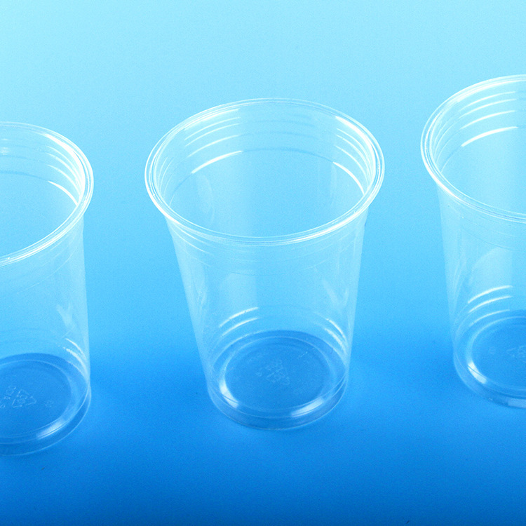 One-time cups with thick, hard aviation cups, transparent glass with thick sand, hard plastic.