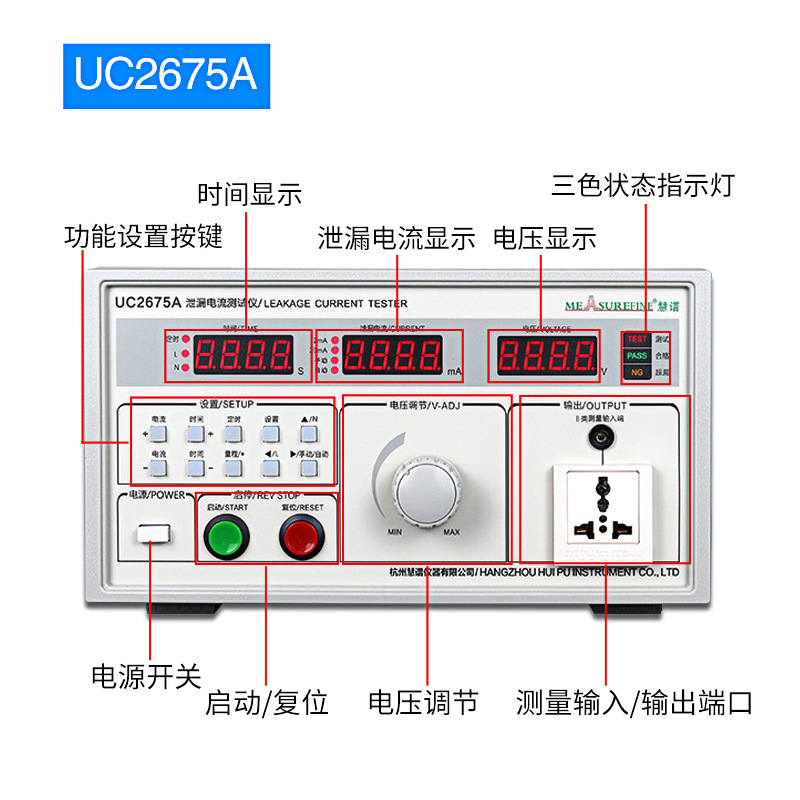 현재는 순환 UC 2675A/2675E 전기 현재 시험에 의해 수동적인 누출입니다.