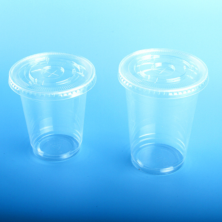 One-time cups with thick, hard aviation cups, transparent glass with thick sand, hard plastic.