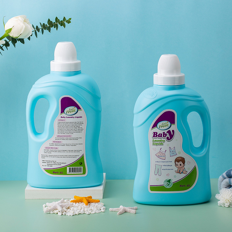 Imported laundry fluids for children with fresh laundry fluid 2L, low-bumper and easy-to-baby cleaning hands