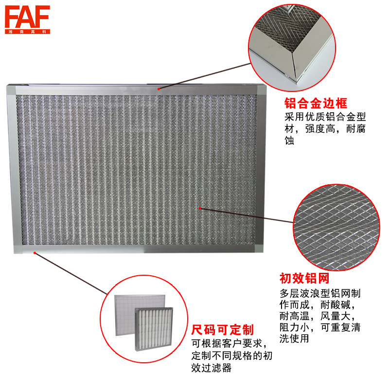 初效过滤器波纹型无纺布不锈钢板框洁净室空气过滤网滤芯压缩设备