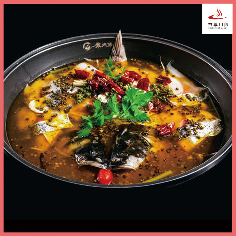 Sichuan shared the sauerkraut oil-scorting pans 500g/25kg drums of pepper fish for the restaurant.