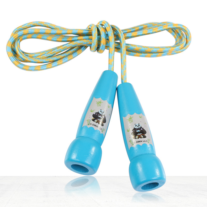 Children's wooden jump rope pandas, cartoon toy nursery school primary school can regulate jump ropes.