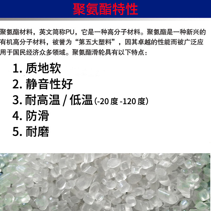 包膠軸承划船機滑輪配件聚氨酯空氣淨化器輪PU8*40*20傳送帶導輪