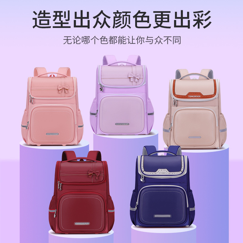 2024 new school bags for pupils in grades 3-6 for boys and girls with high waterproof capacity and light reduction of shoulder bags