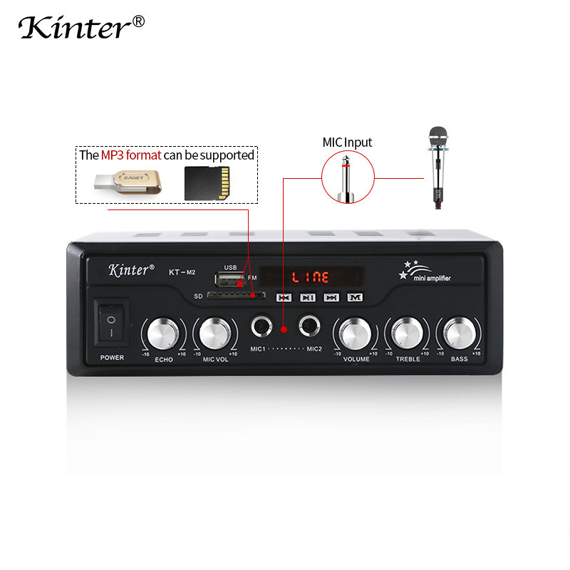 金特kinter M2 AB類藍牙車載家用多功能功放機帶收音帶USB SD話筒