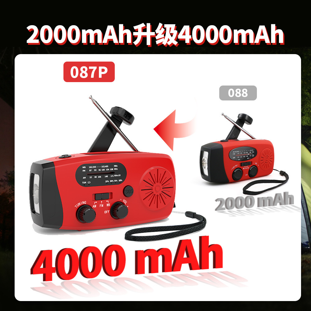 Emergency solar radio on the outside, radio flashlight SOS charged to Japanese radio