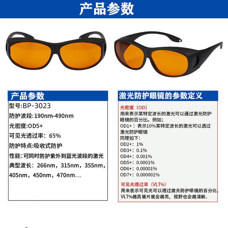 Laser-protected glasses 475 Accelerator-resistant blue-light-resistant UV-syncs