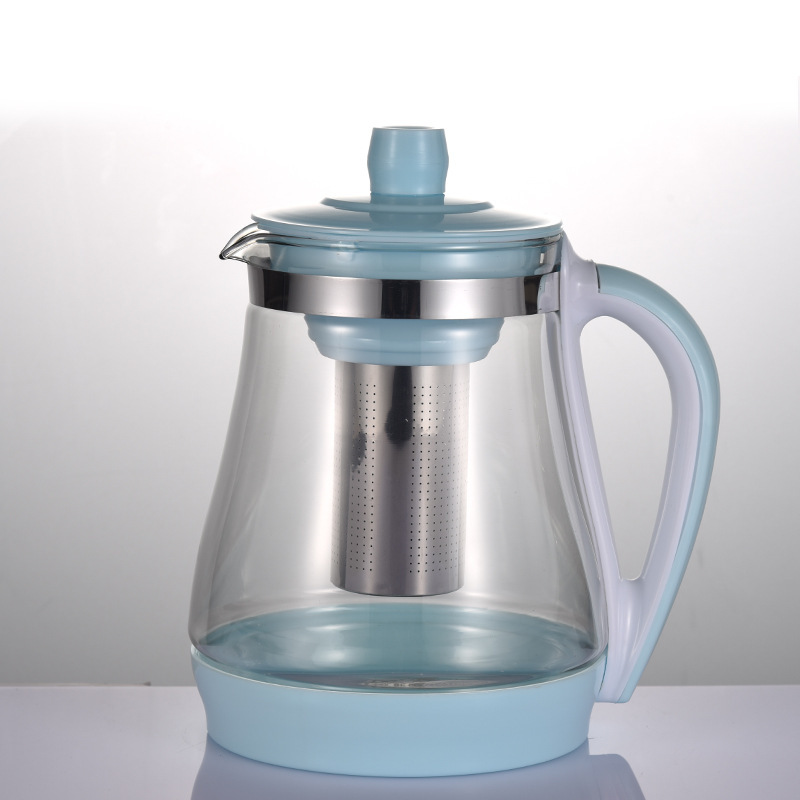 玻璃泡茶壶大容量带不锈钢内胆 茶具2200ml塑料把手 19003
