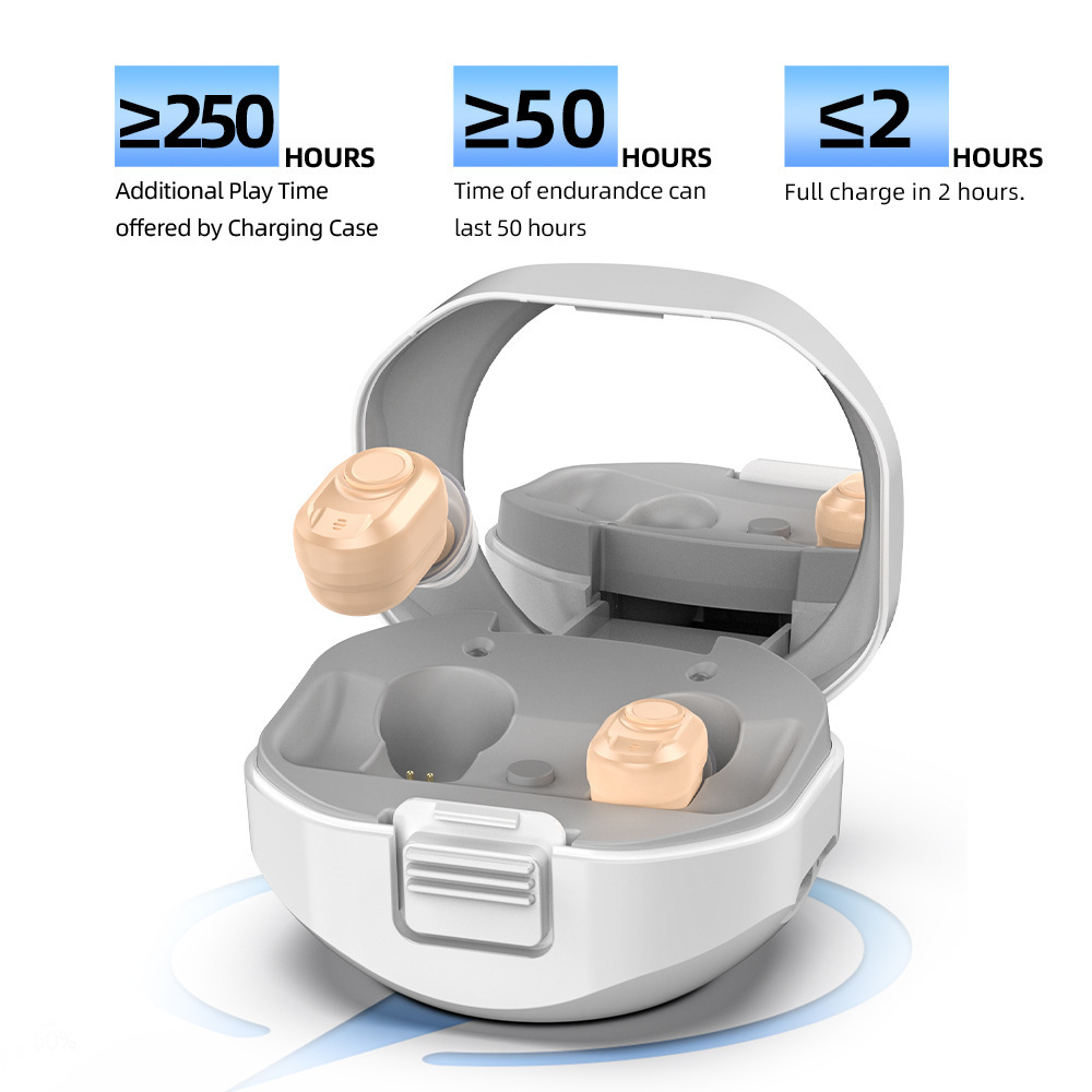 Vienatun leader's hearing aid, old sound amplifier, deaf ear and back charger ITE