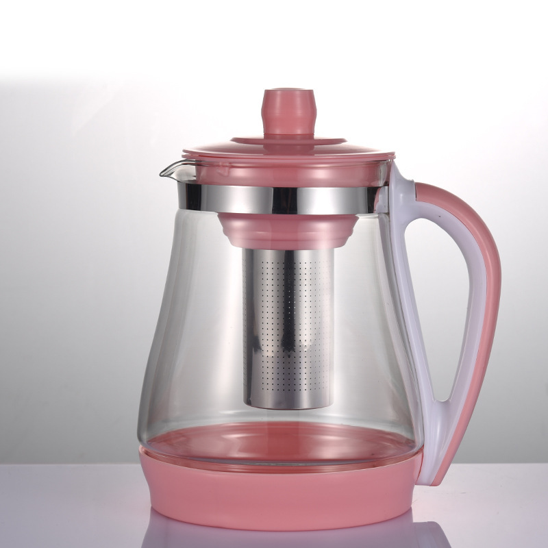 玻璃泡茶壶大容量带不锈钢内胆 茶具2200ml塑料把手 19003