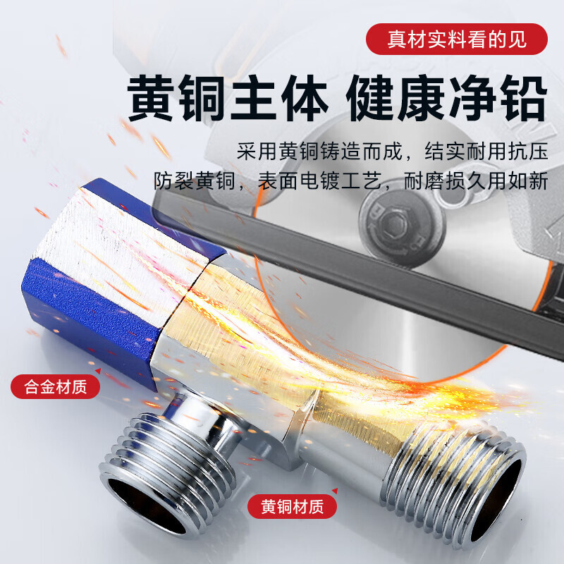 Van lượng giác màu xanh lá cây với van sừng nóng lạnh riêng biệt để ngăn chặn việc tua lại van nước đỏ và xanh.