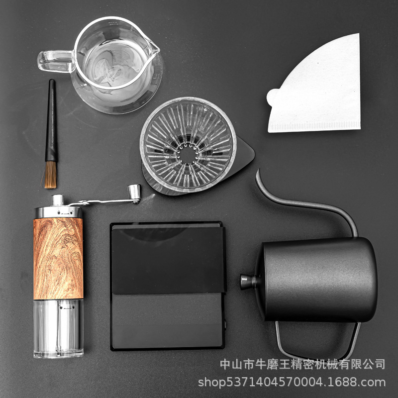 手衝咖啡套裝 陶瓷芯手磨咖啡機禮盒 戶外手衝壺磨豆機組合禮品