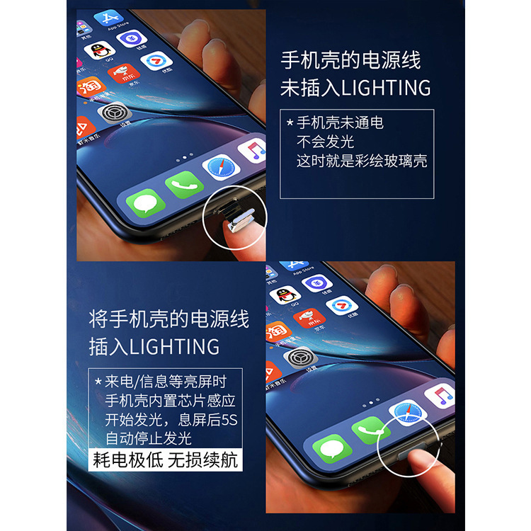 Quả táo 12 hệ vỏ điện thoại chiếu sáng iphone 14 bảng điều khiển hệ vỏ điện thoại xr 13mini để flash xr