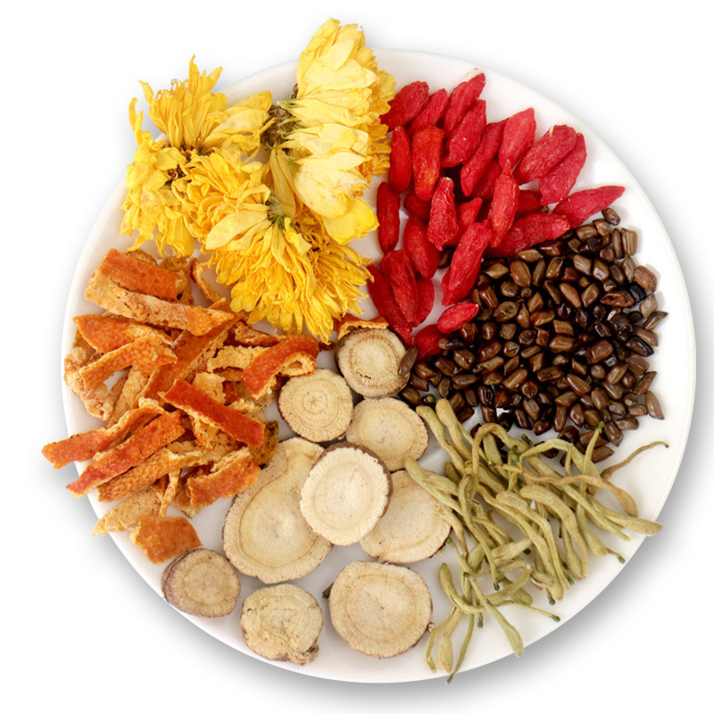 Một tách trà với trà chrysanthem, một tách trà với trà chrysanthemum, một loại tóc thay thế.