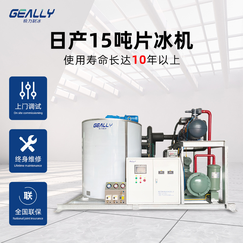 Một máy nước ngọt 15 tấn hàng ngày, máy đóng băng quy mô lớn, hải sản nóng, máy làm đá đồng