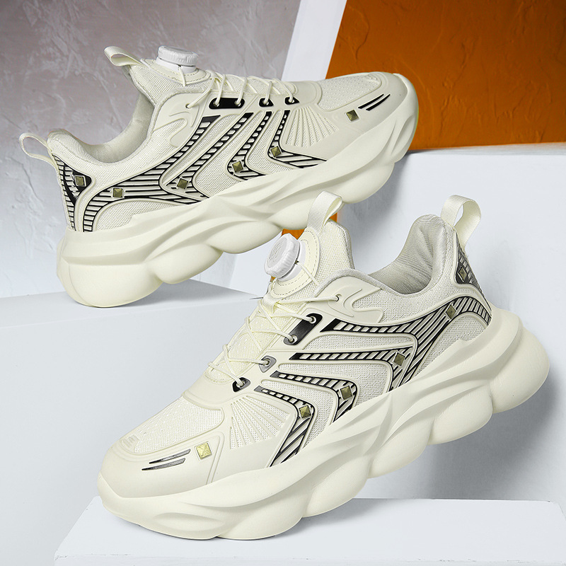 Men's shoes, spring and autumn, 2024 new spin buttons, jogging sneakers, and men's and women's shoes are free of their shoes.