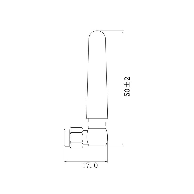 Kết nối kim tiêm bên trong SMA90 độ 5CM 2.4g nhỏ ăng ten ớt WFI/2.4G mô-đun keo đặc biệt