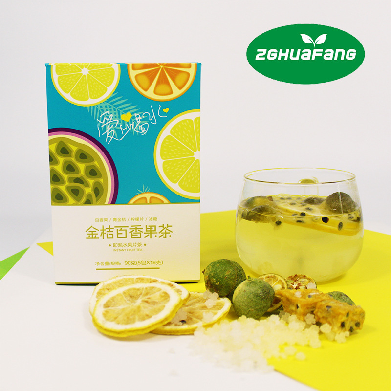 Ice-dry orange lemon saffron fruit tea tea bag with cold diet beverages